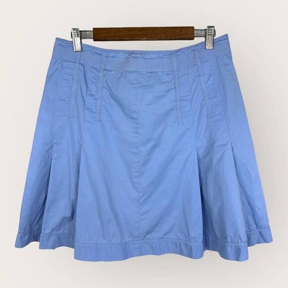 Club Monaco Womens size 10 Pleated Skater Swing Skirt Cotton Blue Coquette - Picture 1 of 9